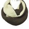 Wrapables Solid Color Warm Winter Knit Infinity Scarf, Off White/Dark Brown - image 4 of 4