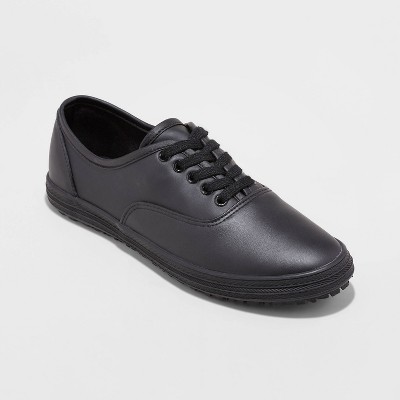 black leather non skid shoes