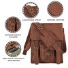 Generic Leather crossbody bag messenger satchel tablet bag 11 inches for men and women - 3 of 4