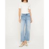 Women's Tummy Tuck High Rise Wide Raw Hem Jeans - mica denim - 4 of 4