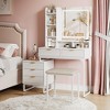 Makeup Vanity Desk with Mirror and Lights, Vanity Table with 5 Drawers - 2 of 4