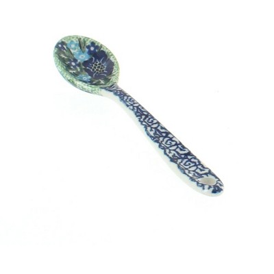 Blue Rose Polish Pottery Sapphire Fields Sugar Spoon