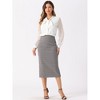 INSPIRE CHIC Women's Plaid High Waist Zipper Back Split Bodycon Midi Skirt - 2 of 4