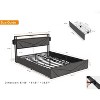 Kumasinova LED Queen/Full Bed Frame,Smart Storage Platform Bed Frame with Charging Station,No Box Spring Needed Queen/Full Size Bed Frame for Adults - 2 of 4