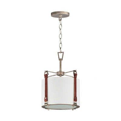 Maxim Lighting Sausalito 1 - Light Pendant in  Weathered Zinc/Brown Suede