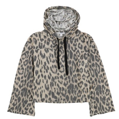 bar III Womens Animal Print Hoodie Sweatshirt