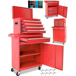 5-Drawer Rolling Tool Chest,2-in-1 Large Rolling Tool Chest with Locking Wheels & Anti-Slip Trays, Detachable Toolbox - 1 of 4