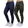 Galaxy By Harvic Women's  Loose Fit Cotton Stretch Twill Cargo Joggers- 2 Pack - 3 of 4