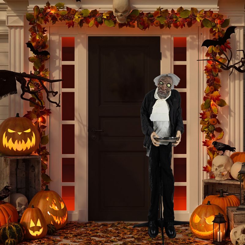 Northlight 5.5' LED Lighted Animated Butler with Sound Halloween Decoration, 3 of 9