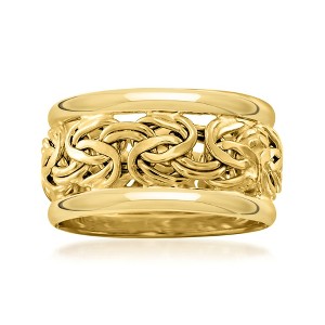 Ross-Simons 18kt Yellow Gold Wide Byzantine Ring Size 10 - 1 of 4