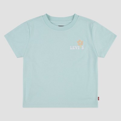Levi's® Girls' 'Ocean Beach' Mid-Crop Short Sleeve T-Shirt - Mint Blue