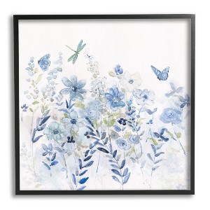 Stupell Industries Delicate Blue Floral Garden Framed Giclee Art - 1 of 4
