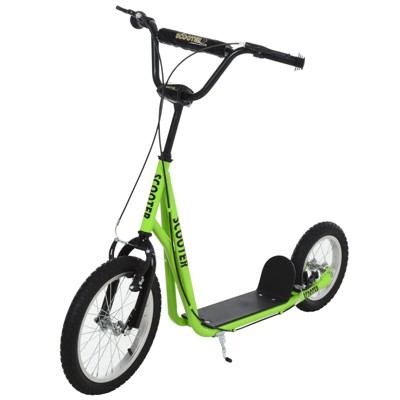 INFURNIC Kick Scooters Youth Scooter with Dual Brakes Adjustable Handlebar and Inflatable Tires, Green, 53.3"*22.8"*34.8"