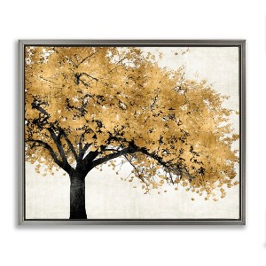 Stupell Industries Traditional Tree with Autumn Leaves over Neutral Floating Frame Canvas Art, Gray, 31" x 25" - 1 of 4
