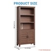 5 Tier Bookcase with Doors Floor Standing,Farmhouse Wooden Bookshelf,71.3 inches Tall Bookshelves with Storage Cabinet for Home Office - 2 of 4