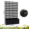 73x47 Metal Planter Box with Trellis,Raised Garden Bed with Wheels,Garden Box with Privacy Screen Drainage Holes for Climbing Plants Flower Vegetable - 3 of 4