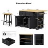 48 in Kitchen Island with Power Outlet, Drop Leaf, 2 Stools, Storage Cabinet and Drawers on Wheels for Kitchen or Dining Room-The Pop Home - 4 of 4
