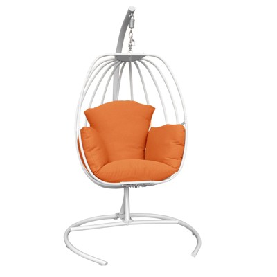 DSVIMOY Hanging Egg Chair with Stand, Hammock Swing Chair with Hanging Kit, Orange, 73.6"*47.2"*43.3"