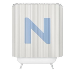 Deny Designs April Lane Art Block Monogram Shower Curtain - 1 of 3