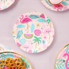 Sparkle and Bash 48 Pack Tropical Pink Flamingo Paper Plates for Luau Birthday Party Supplies Decorations, 7 in - image 2 of 4