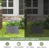 Angel Sar 2 Pack Square Planter Box, Outdoor Indoor Plant Pots with Drainage Gaps, HDPE Weatherproof Garden Box - 4 of 4