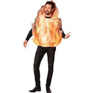 Imposta Costumes Adult Flaming Fire Costume Bodysuit Red One Size - 1 of 1