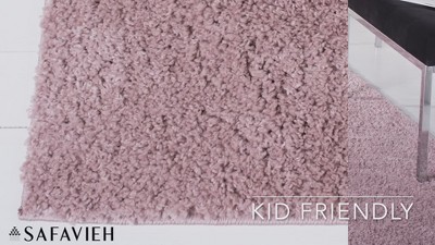 Pink 5'3" x 7'7" Synthetic Shag Area Rug