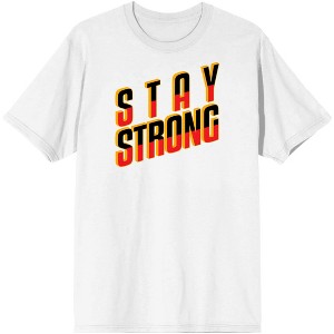 Gym Culture Stay Strong Unisex Adult's White Graphic Tee - 1 of 3