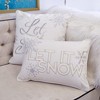TopComfy Support Pillow Nneka Let It Snow Ivory Velvet Lumbar Pillow for Holiday Decor, White, 17"*17"*10" - 3 of 4