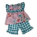 Doll Clothes Superstore Pink Flowers And Checks Compatible With Our Generation, American Girl, and My Life Dolls