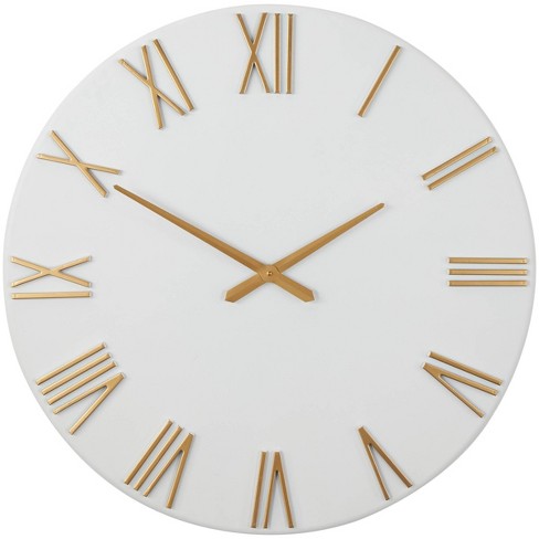 14 Pleated Brass Round Analog Wall Clock Antique Finish - Hearth & Hand™  With Magnolia : Target