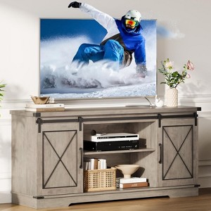 TV Stand for 65 inch ，Entertainment Center with Sliding Barn Doors and Storage ,TV Media Console Table  With Adjustable Shelf for Living Room - 1 of 4