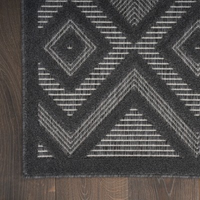 Charcoal Black Diamond Flat Woven 4' x 6' Rug