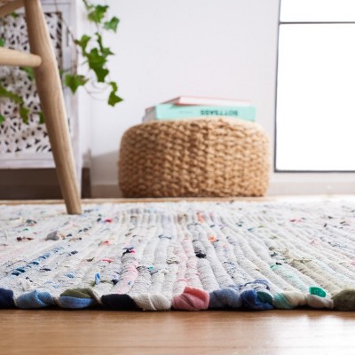 Handwoven Multicolor Stripe Round Cotton Area Rug, 8' Diameter