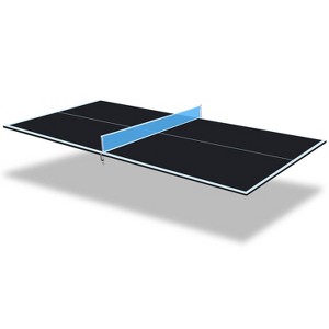 Belatt 8ft Foldable Ping Pong Conversion Top - Professional MDF Table Tennis Surface with Net, 12 EVA Pads, No Assembly Black - 1 of 4