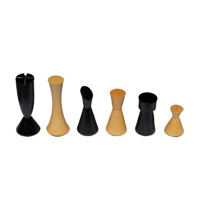 WE Games Modern Chessmen - Weighted & Handpolished Black Stained Wood with 3 in. King