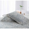 Queen Size Duvet Cover, Cotton Beige Bluish Grey Printed Leaves Pattern Reversible Botanical Comforter Cover Sets, Bedding Set 3Pcs - 4 of 4