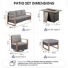 4 Pieces Patio Furniture Set with 41" Propane Fire Pit Table, Deep Seating Wicker Sofa Couch with Swivel Glider Chairs Set Patio Conversation Set - 3 of 4