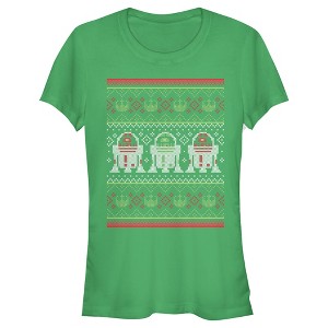 Juniors Womens Star Wars Ugly Christmas R2-D2 T-Shirt - 1 of 3