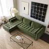 Poly & Bark Napa Fabric Left Sectional Sofa Distressed Green Velvet - 3 of 4