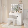 PAGED Vanity Desk with Mirror and Lights Modern Makeup Vanity with 3-Color Adjustable Light for Bedroom - 2 of 4