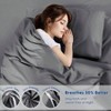 100 Egyptian Cotton Duvet Cover, Queen Size, 1000 TC Sateen, Soft Breathable, Set of 3, Dark Grey - 4 of 4