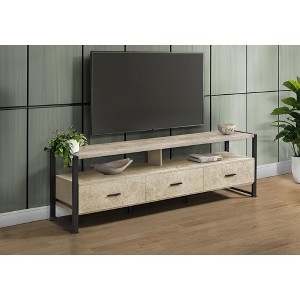 Sapphtopaz Modern TV Stand for TVs Up to 80" with 3 Storage Drawers Media Entertainment Center with Open Shelves & Metal Legs for Living Room - 1 of 4