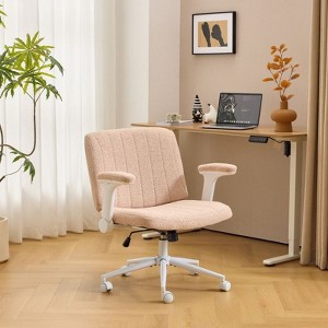 Karl Home | Speckled Chenille Swivel Chair With Flip-Up Arms For Cross-Legged - 1 of 4