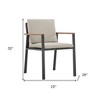 HomeRoots Set of Two 22" Light Gray Solid Wood Outdoor Dining Chair with Taupe Cushion - 3 of 4