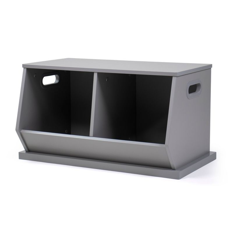 Wood Toy Storage Cubby and Kids&#39; Bookcase Gray - Humble Crew, 1 of 8