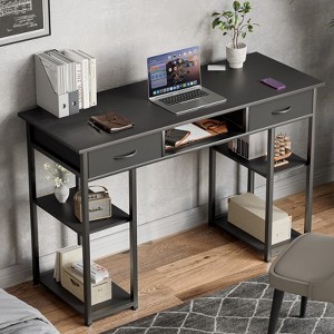 XIYUYEU Home Office Desk 47.2" L Writing Desk with 2 Drawers, 5 Shelves for Study and Work - 1 of 4