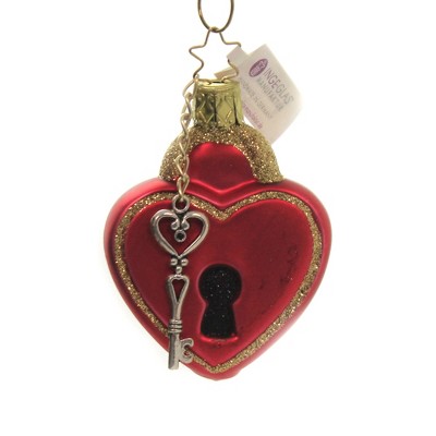 Inge Glas 2.75" Key To My Heart Love Ornament Valentine's Day  -  Tree Ornaments