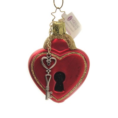 Valentine's Day Love Letter Heart Ornaments - Three Ornaments 4.75 Inches -  Glitter Set Three - Tl0215s - Paper - Red