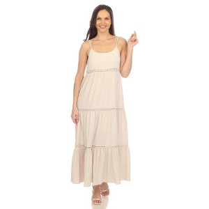 White Mark Women's Scoop Neck Tiered Maxi Sun Dress - 1 of 4